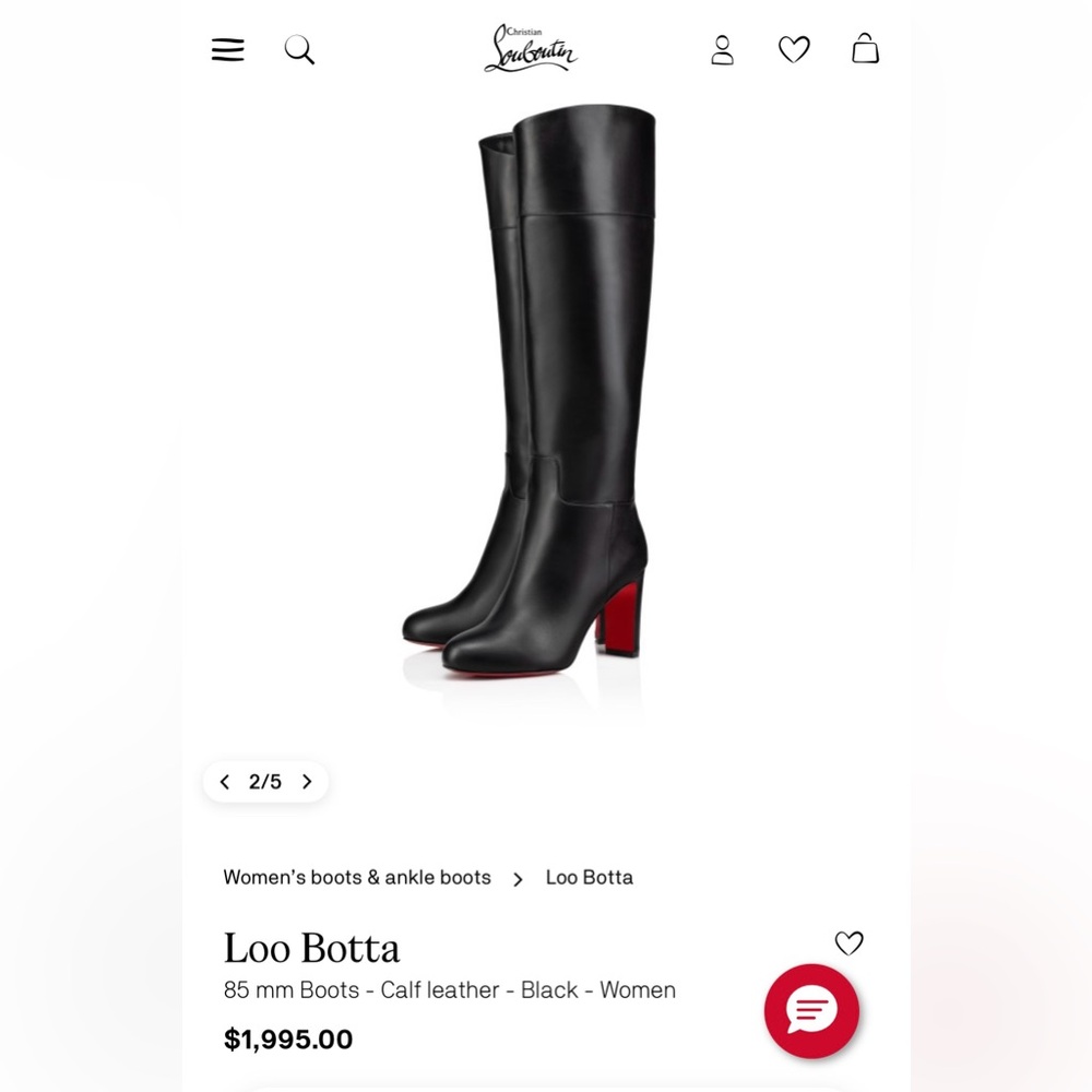 Christian Louboutin Black and Red Loo Botta Boots